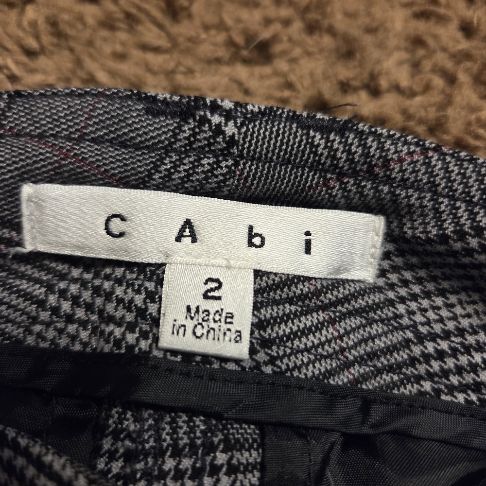 CAbi Black and Gray Checkered Pants